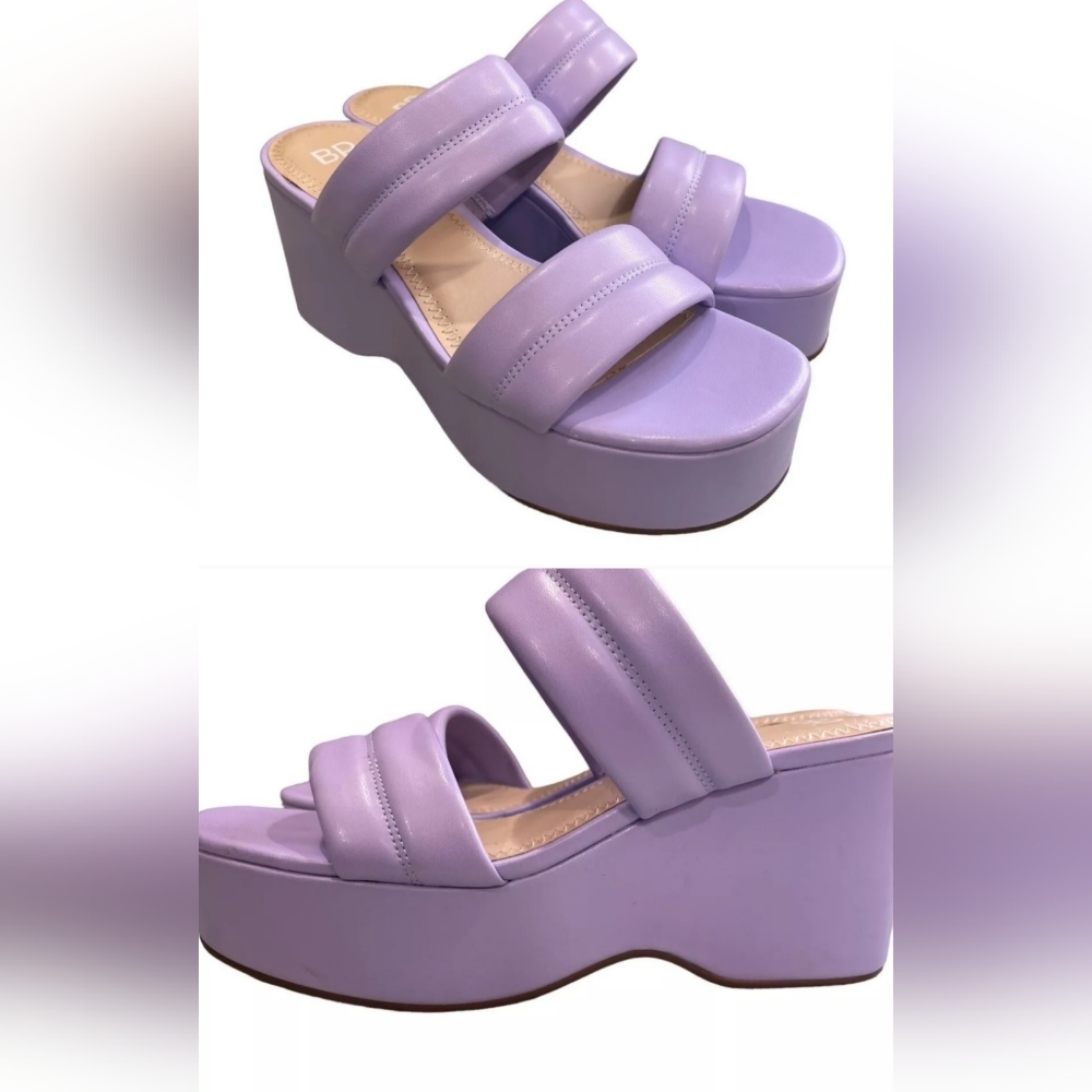 BP purple high heel platform Wedge sandals - size 7.5